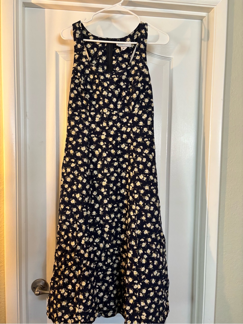 Early 2000s navy floral midi dress